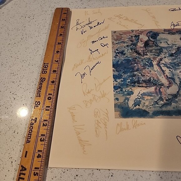 LeRoy Neiman "Brad Van Pelt-Giants" Art Print Football NFL New York 1981 SIGNED - Picture 16 of 16
